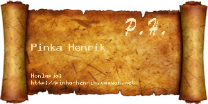 Pinka Henrik névjegykártya